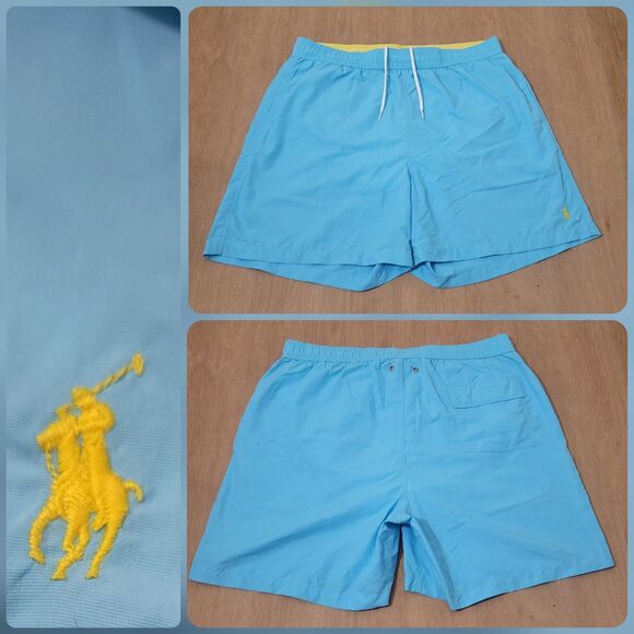 Polo Ralph Lauren Other - Polo Ralph Lauren Swim Trunks Men's Size 2XL Blue Mesh Lined Drawstring 6” Pony